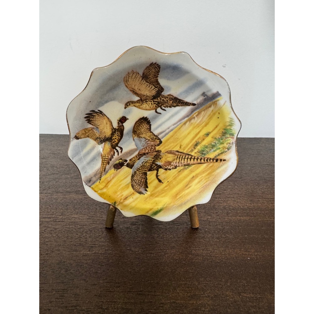 Vintage Royal Standard Pheasant Bird 4.5" Trinket Dish England Grandmillennial
